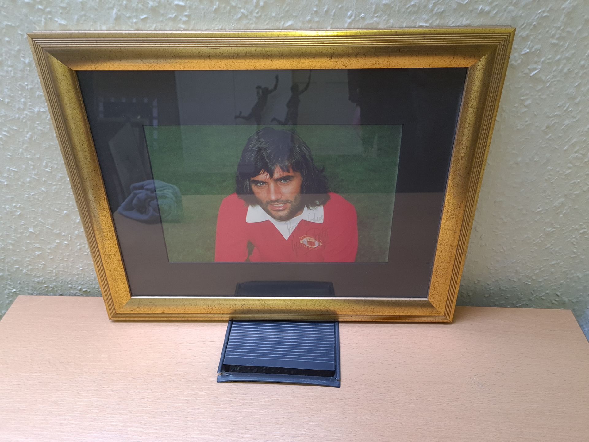 Signed Framed Photo of George Best, 37cm x 47cm
