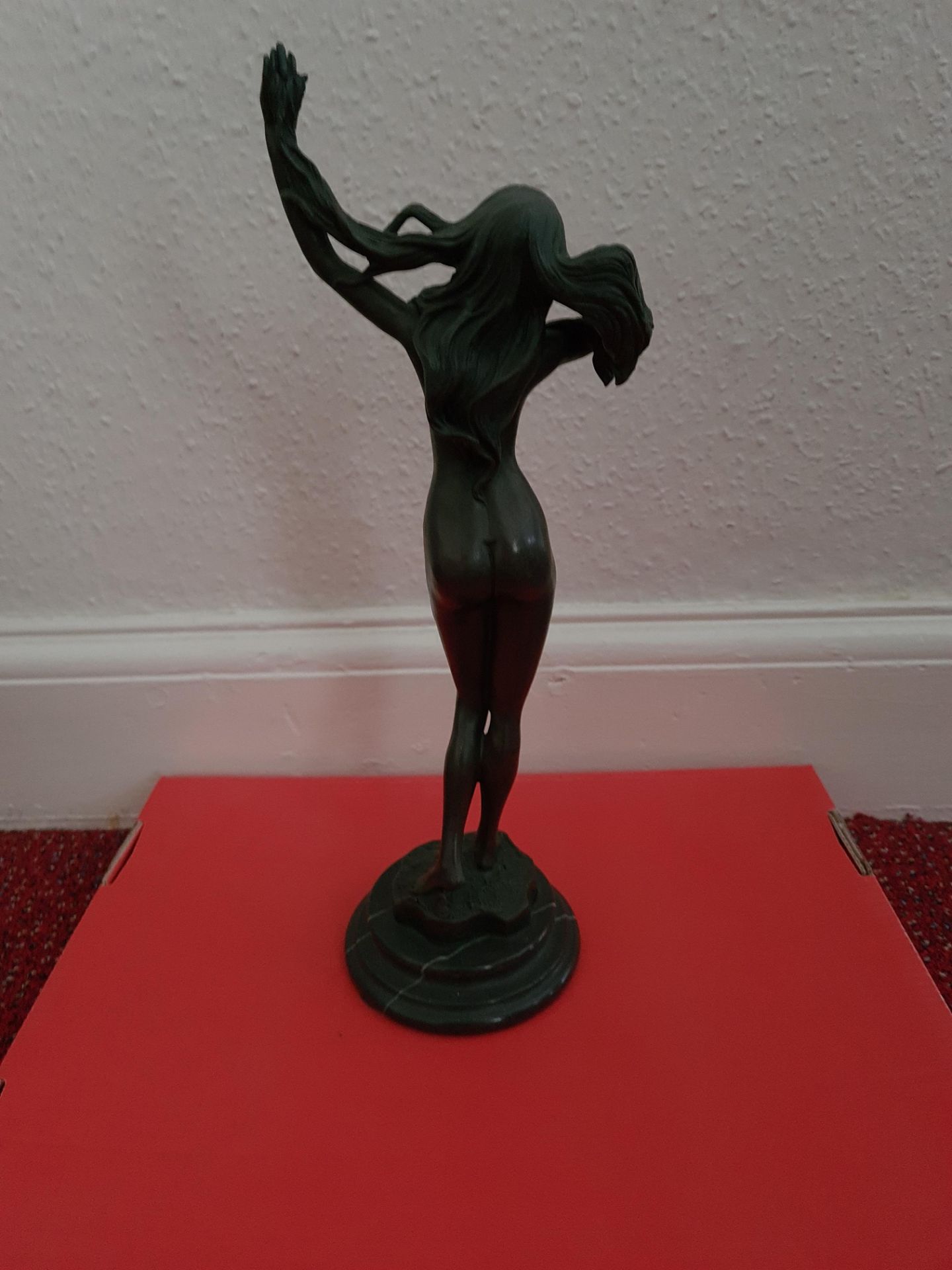 Bronze Nude Statuete signed by Jean Padou, 14" high - Image 3 of 3
