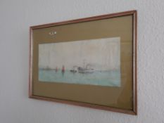 Signed Framed Watercolour Steam Ship and Sailing Boat Scene by J Morgan, 46cm x 33cm