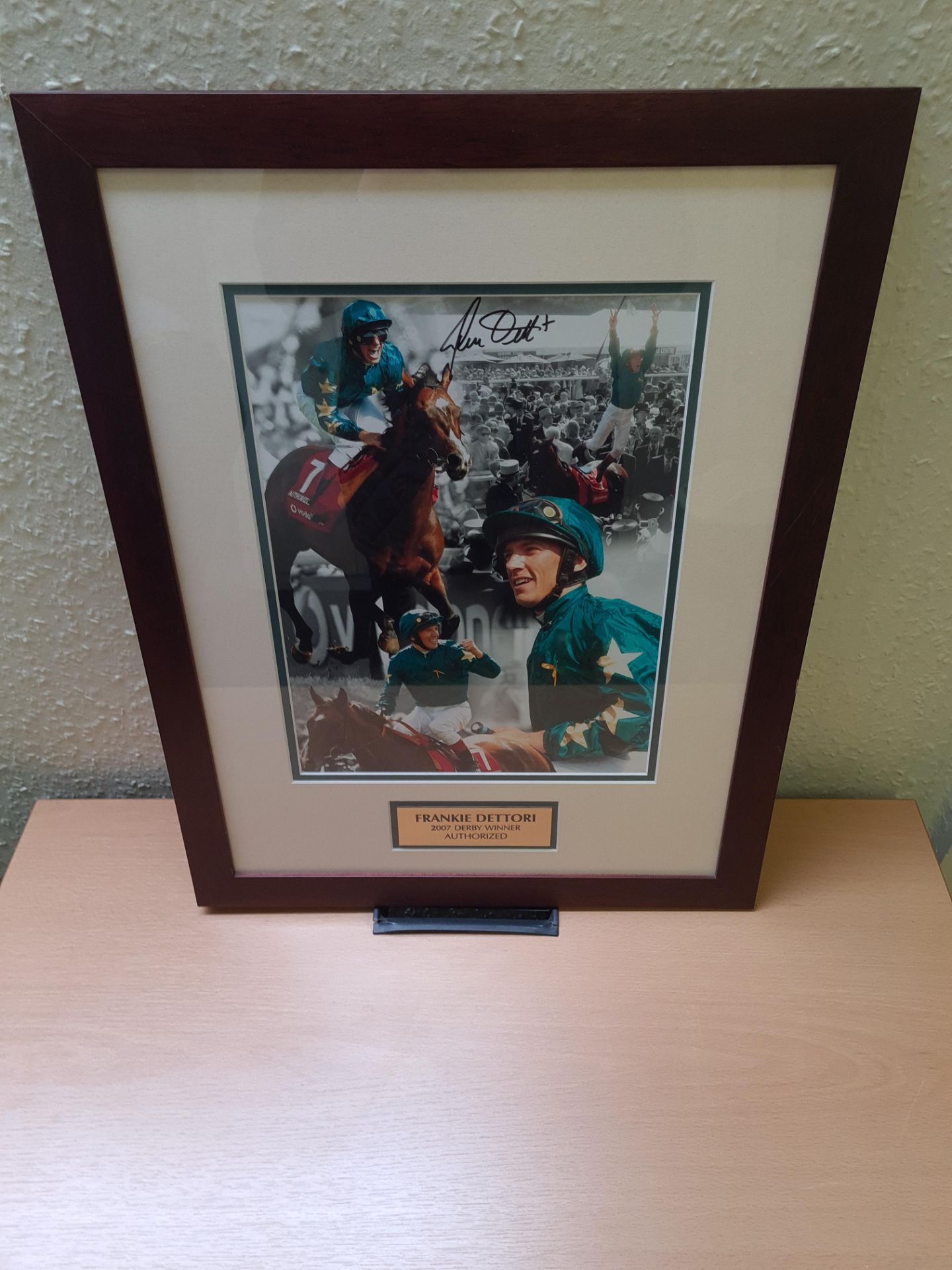 Signed Framed Photo Montage of Frankie Dettori (2007 Derby Winner), signed by Frankie Dettori with