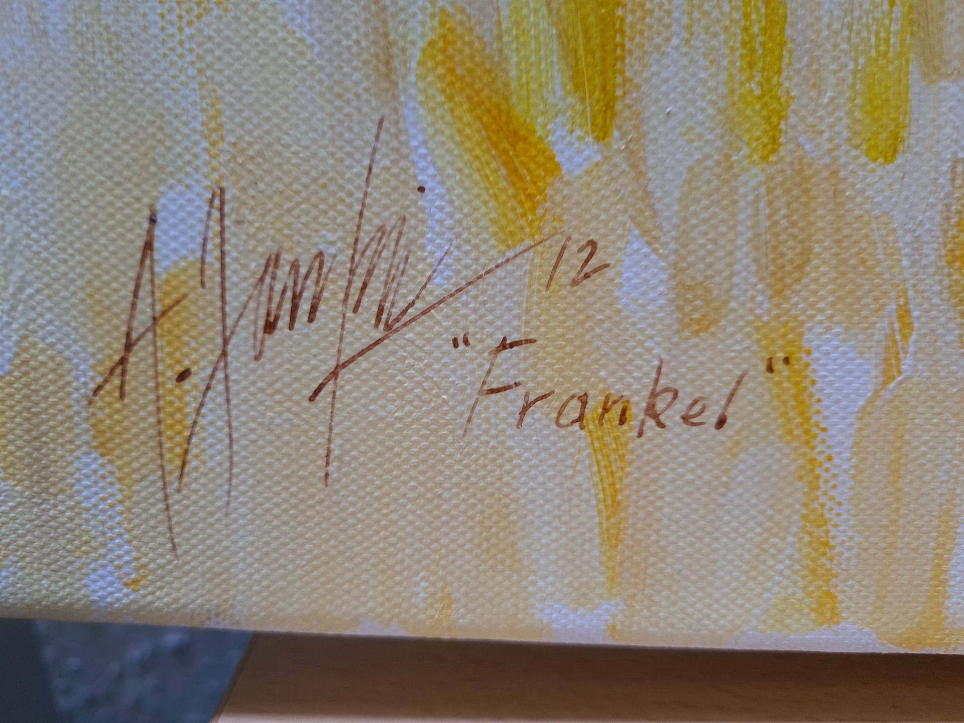 Signed Oil on Canvas Painting of Frankel, 24" x 36" - Image 3 of 3