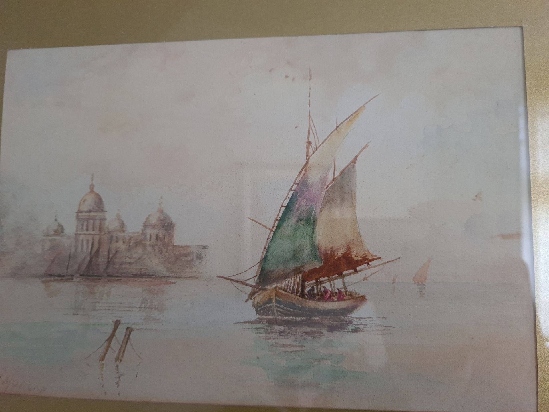 Signed Framed Watercolour Boat Scene by J Morgan, 46cm x 33cm - Image 3 of 4