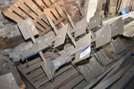 TWO STAINLESS STEEL PADDLE MIXER SHAFTS, each approx. 1.15m dia. x 2.4m long on shaft (understood to