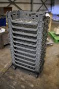 Seven Plastic Trays, with trolley (Offered for sale on behalf of Jas Bowmans & Sons Ltd, equipment