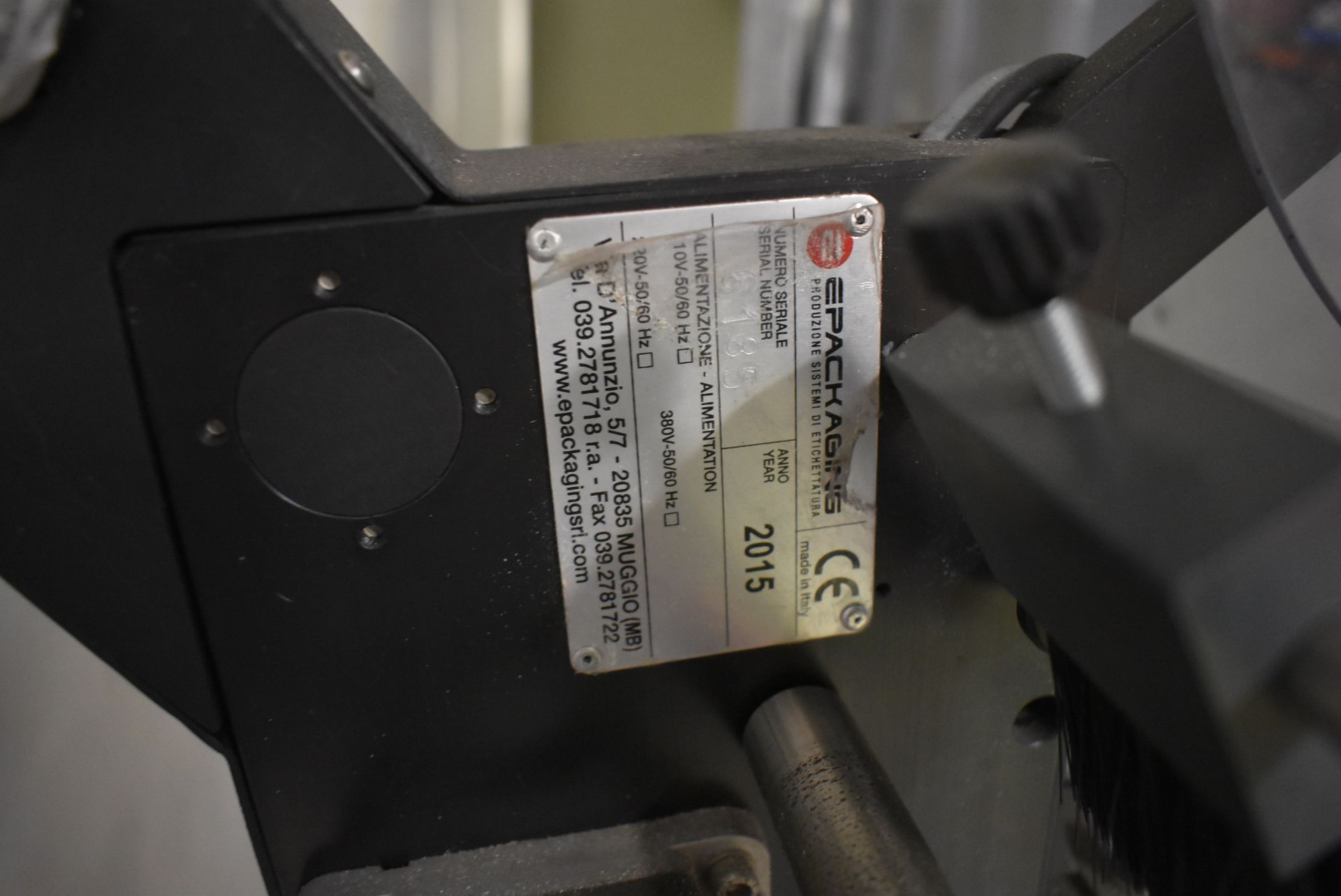 Epackaging Label Applicator, serial no. 6185, year of manufacture 2015, with stand (Lot located Near - Image 3 of 3