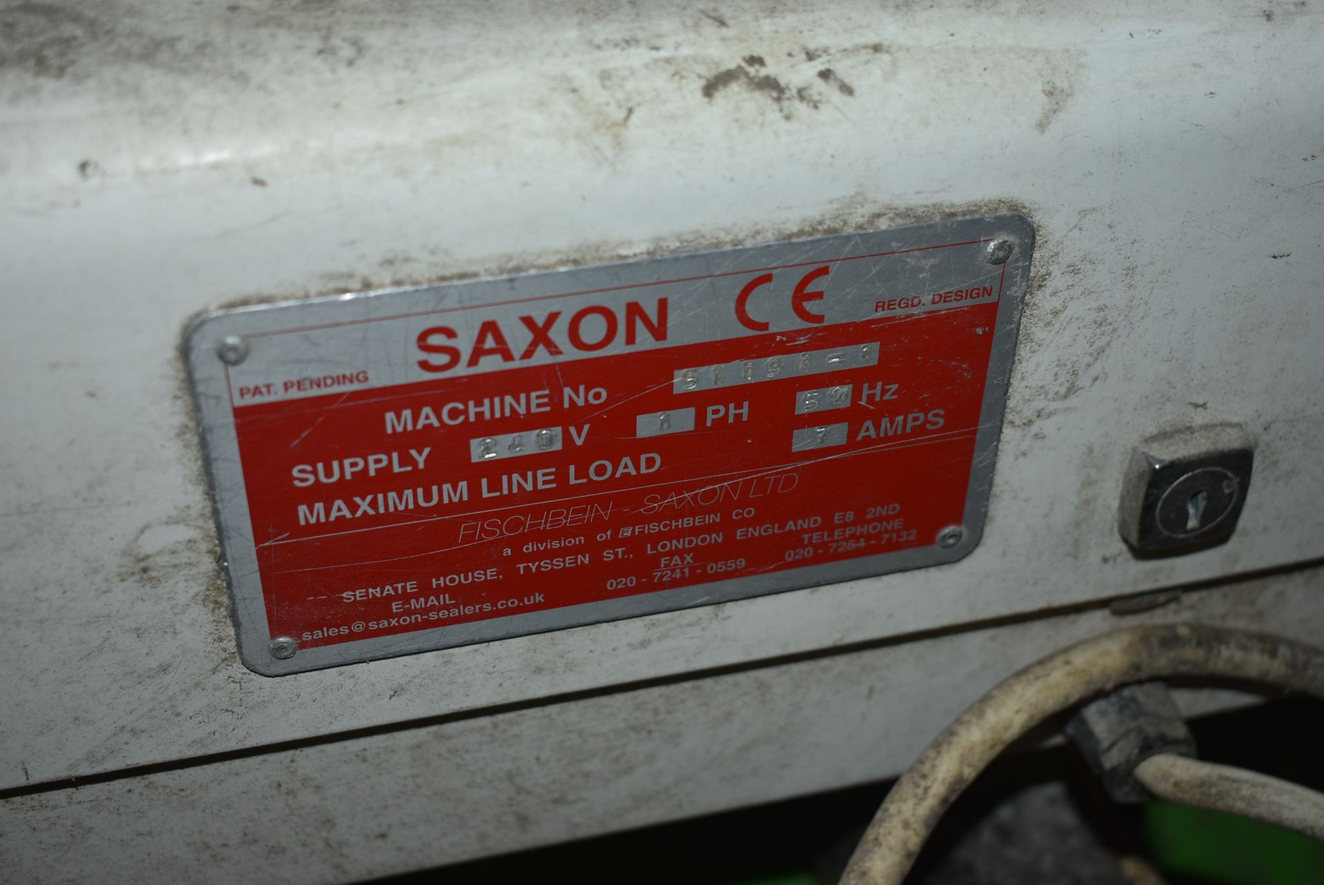 Fischbein-Saxon 5 HOT AIR CONTINUOUS HEAT SEALER, serial no. 51191-1, 240V, with equipment on pallet - Image 3 of 3