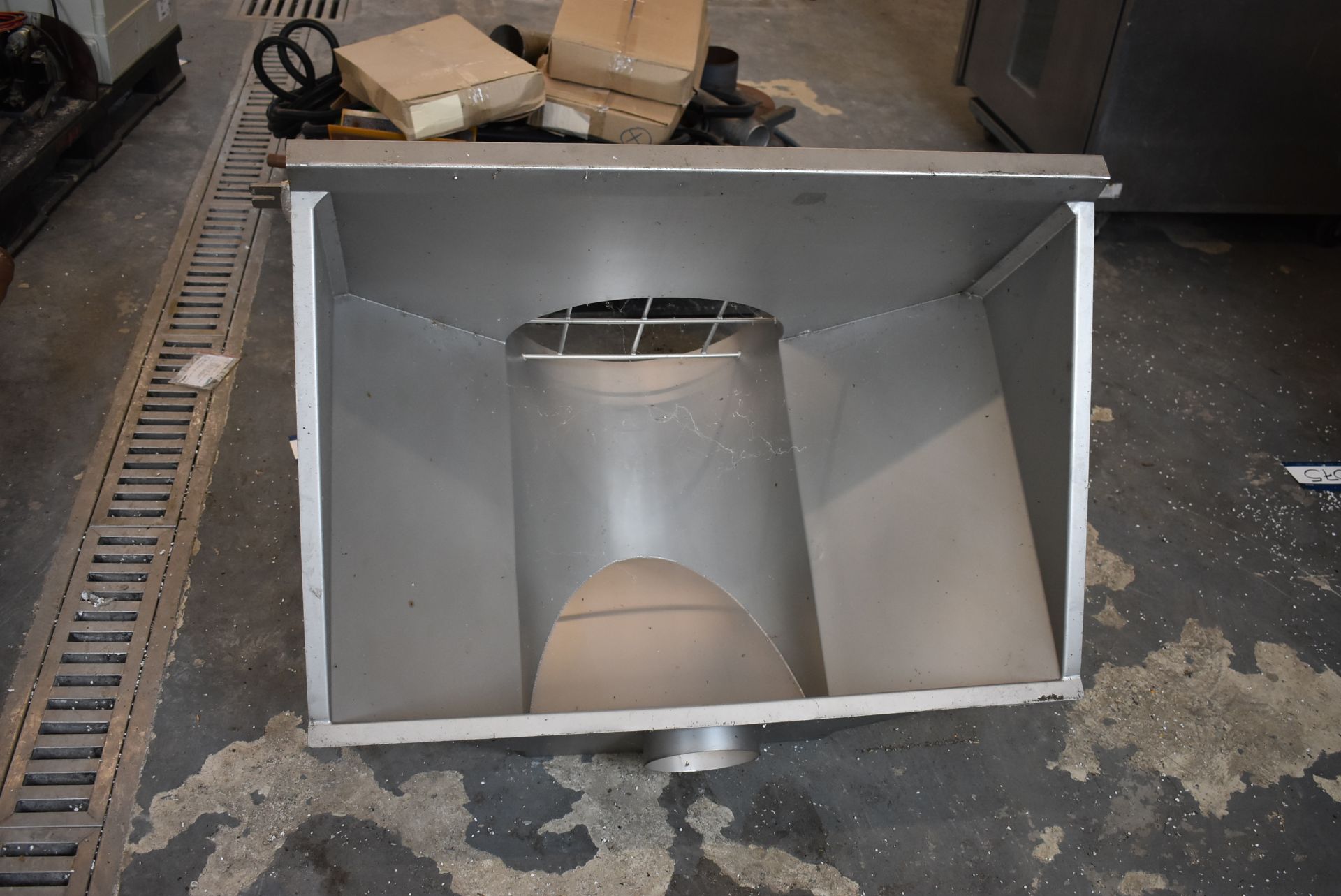 Stainless Steel Hopper, approx. 150mm x 650mm x 850mm, with inlet opening 150mm dia. and discharge - Image 2 of 2