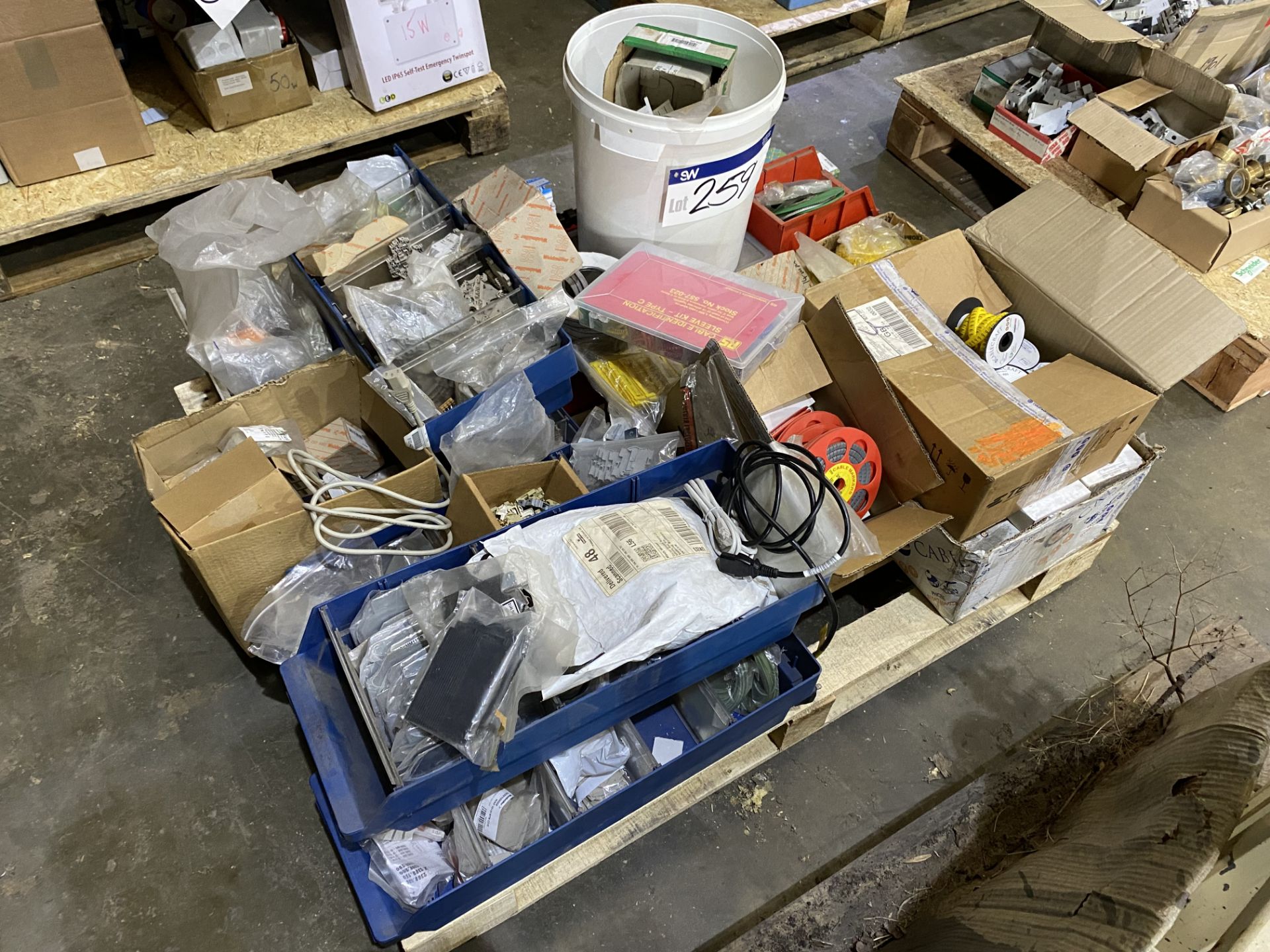 Electrical Consumables, on pallet Lot located at the Gold Line Feeds Ltd, Kettering Road, Islip,
