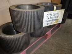 Six x CPM7000 10mm Coarse Fluted Roll Shells (understood to be new/ unused), free loading onto