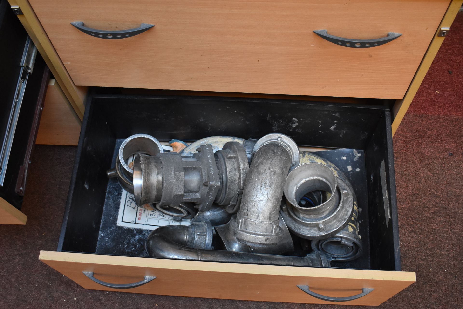 Assorted Discharge Couplings, in two drawers (located in Warehouse Office) (Offered for sale on - Image 2 of 3