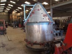 Stainless Steel Hopper, cone is hinged for ease of entry, with air operated fluidisers, approx. 1.
