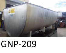 APV 1500 Stainless Steel U-Shaped Dairy Tank , on six stub legs 3in end outlet, fitted with