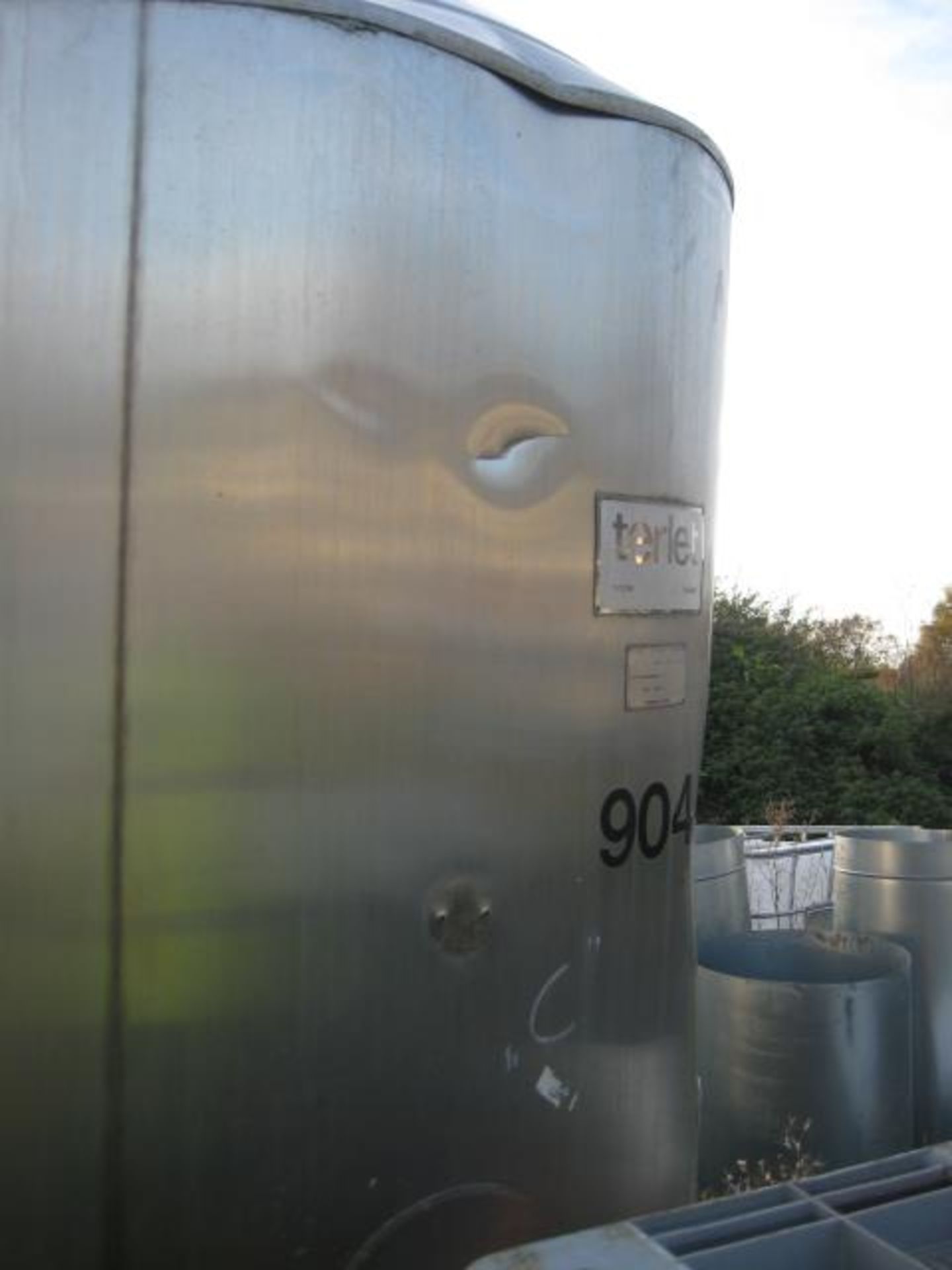 Terlet Jacketed Stainless Steel Mixing Tank, on legs, with flat bottom and geared drive below ( - Image 2 of 5