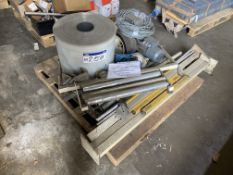 Assorted Equipment, on pallet, including light guards, geared electric motor drive and rollers Lot