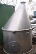 Aluminium Hopper, approx. 1.6m dia. x 1.18m main body height x 1.45m cone height, approx. 2.5