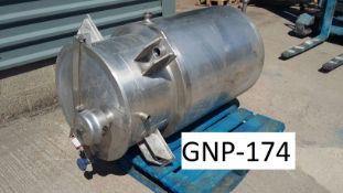 APV 250L Stainless Steel Vessel, with stainless steel lagged & cladded jacket, hinged lid fitted and