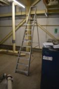 Ten Rise Folding Alloy Stepladder, open height 2.74m, duty rating 130kg (Offered for sale on