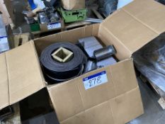 One Roll of Elevator Belting, 240mm wide, with 230mm wide elevator buckets (unused) Lot located at