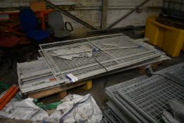 Steel Framed Wire Mesh Safety Panelling, as set out in one stack, with cross panels on rack (Offered
