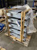 FIVE Cimbria GALVANISED STEEL CASED SLIDES, each with opening approx. 540mm x 250mm (unused) Lot