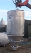 Waeschle Aluminium Hopper, with blowline entry, reverse jet filters can be mounted on the top,