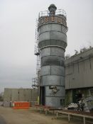 Galvanised Dust Storage Silo, constructed from smooth flanged panels, silo approx. 4.0m dia, for