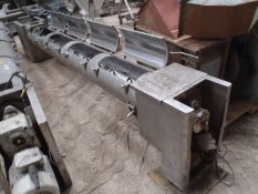 Buhler Condimat Stainless Steel Screw Conveyor, approx. 300mm dia. x 3m long, loading free of charge