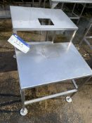 Stainless Steel Split Level Table, approx. 0.86m h