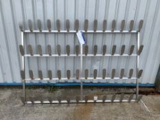 Stainless Steel Wall Mounted 56 Boot Hanger, approx. 2m long x 150mm wide x 1.45m high, lift out