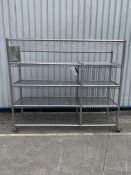 Mobile Stainless Steel Utensil Holder Trolley, approx. 2.35m long x 0.8m wide x 2m high, lift out