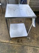 Stainless Steel Table, approx. 0.96m high x 0.62m x 0.63m wide, lift out charge - £10 Please read