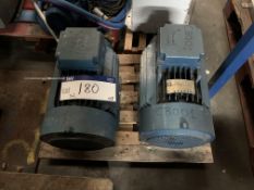 Two Efacel 3Ph Electric Motors, each approx. 400mm high x 630mm long x 290mm wide, lift out charge -