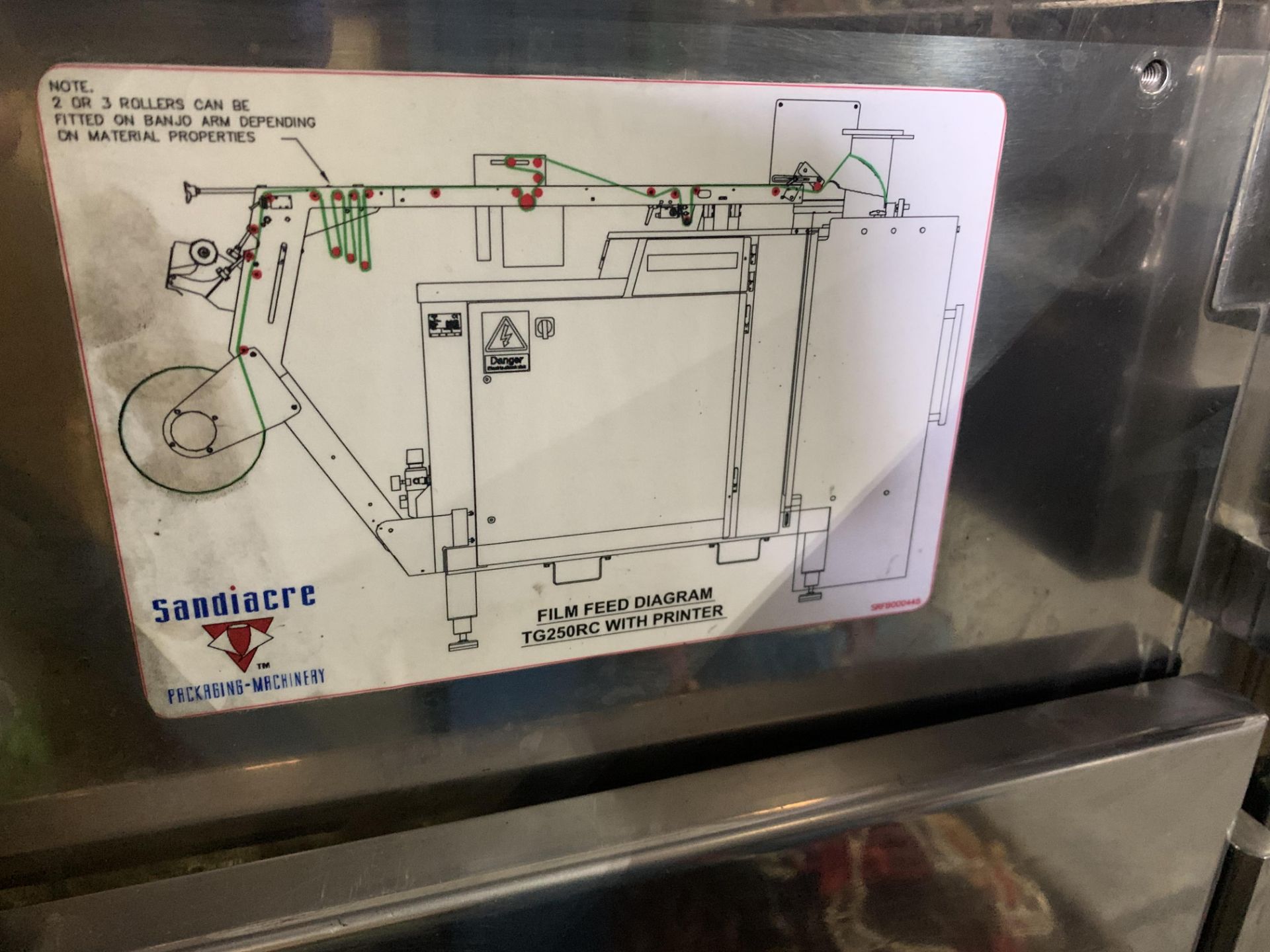 Sandiacre TG250RC Vertical Form Fill Seal Machine (Cracked Screen), approx. 1.9m high x 2.8m long - Image 8 of 10