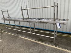 Two Roller Conveyors, with plastic rollers, stainl
