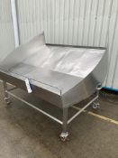 Stainless Steel Mobile Chute, approx. 2.2m long x 1.6m wide x 1.7m high, lift out charge - £10