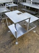 Stainless Steel Split Level Table, approx. 0.86m h