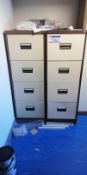 Two Four Drawer Steel Filing Cabinets