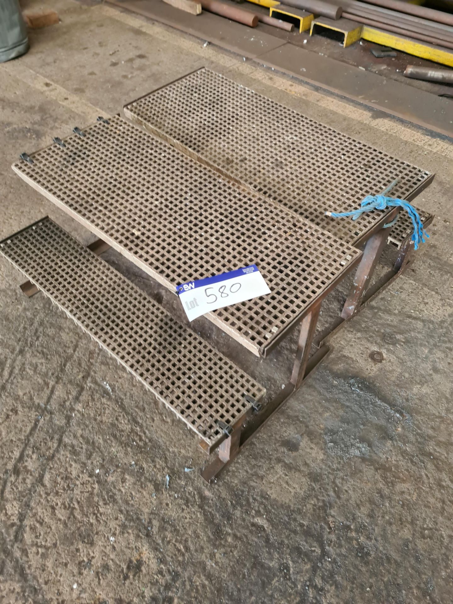 Two Sets of Fabricated Steel Platform Steps, 980mm