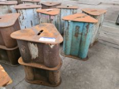 Four Steel Workshop Stools, two approx. 500mm high