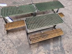 Three Sets of Fabricated Steel Platform Steps, 980