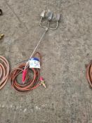 Three Head Oxy-Acetylene Burning Torch, with hose