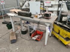 Steel Framed Workshop Bench, approx. 2m x 850mm