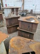 Five Steel Workshop Stools, each approx. 500mm hig