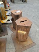 Two Steel Workshop Stools, each approx. 900mm high