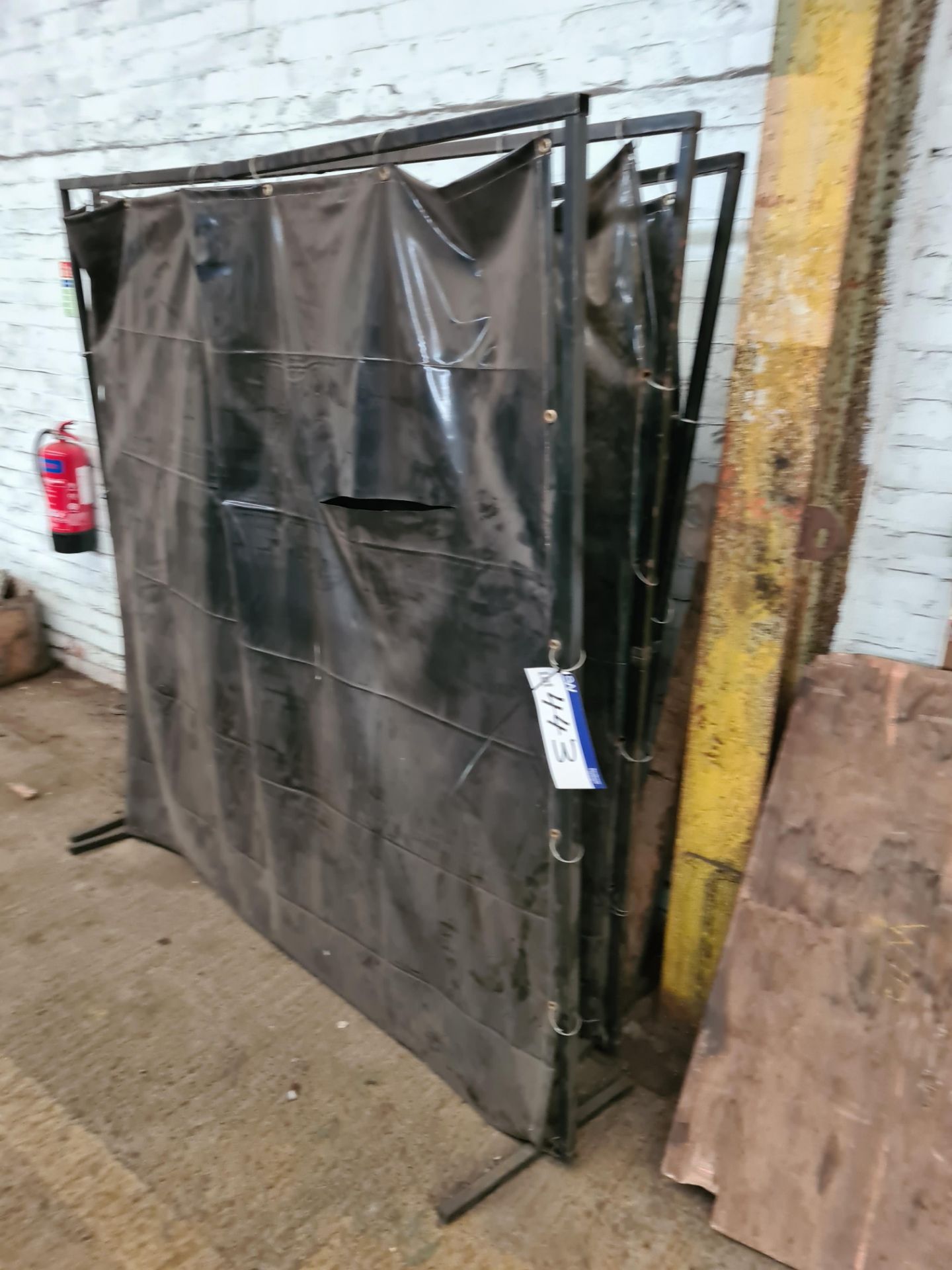 Three Welding Screens, approx. 1.85m wide