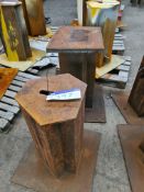 Two Steel Workshop Stools, each approx. 900mm high