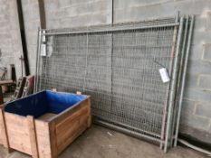 Six Galvanised Steel Wire Mesh Fence Panels, with