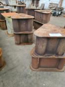Five Steel Workshop Stools, mainly approx. 500mm h