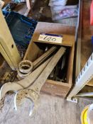 Assorted Wrenches & Spanners, as set out in timber