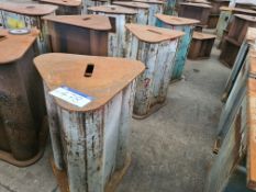 Three Steel Workshop Stools, each approx. 1m high